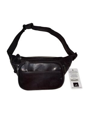 Buffalo Collection 5.5 in. Black Leather Classic Waist pack